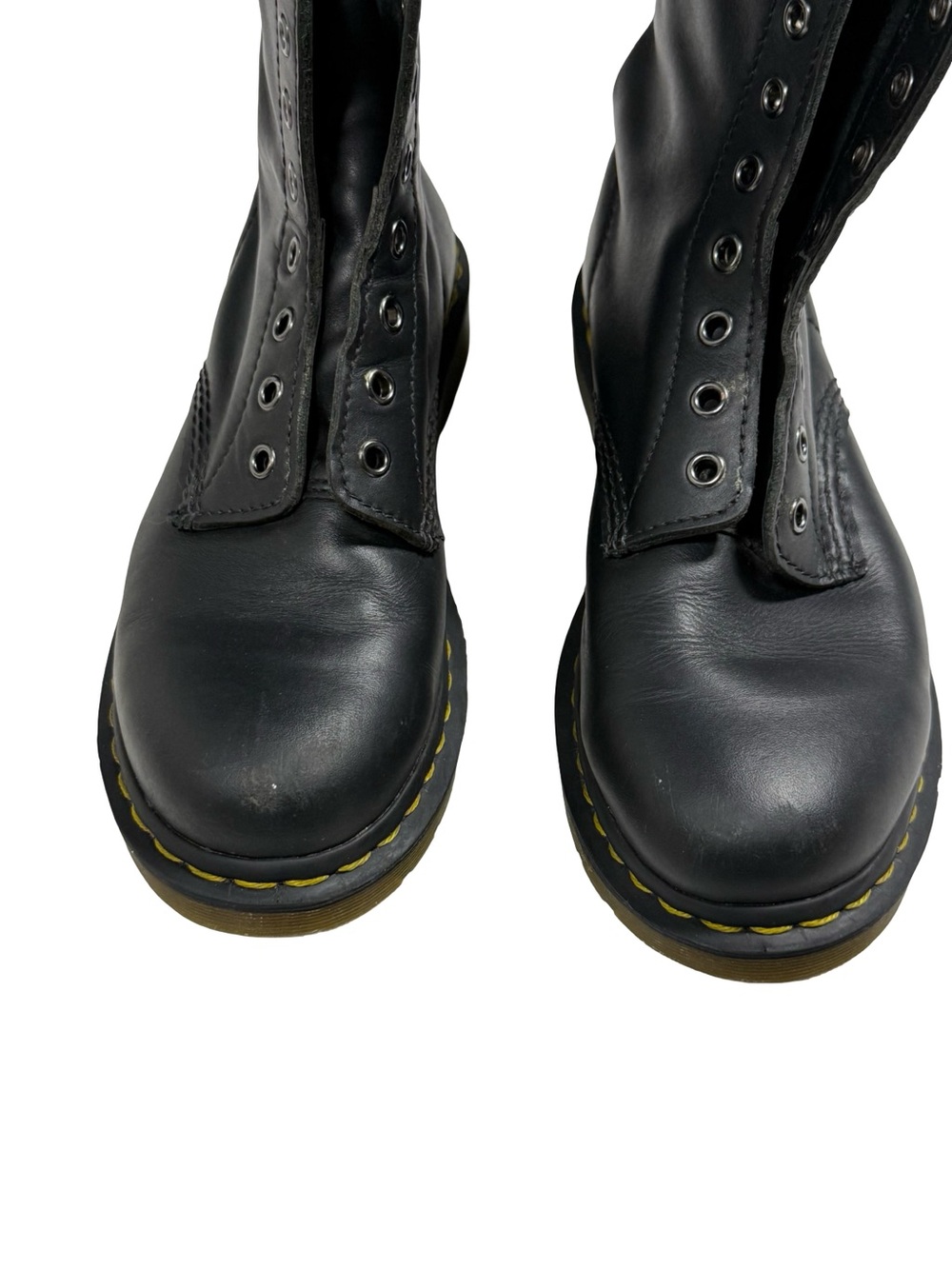 Dr. Martens 11821 Black Smooth Leather Lace Up Boots Combat Grunge Men 8 Women 9 - Picture 8 of 11